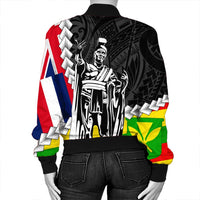 Hawaii Two Flag Kanaka Maoli King Polynesian Bomber Jacket - AH - Polynesian Pride