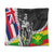 Hawaii Two Flag Kanaka Maoli King Polynesian Tapestry - AH Wall Tapestry Black - Polynesian Pride