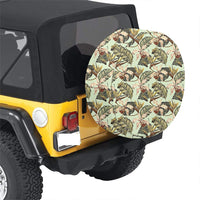 Hawaii Vintage Tropical Jungle Leaves Orchid Bird Hawaii Spare Tire Cover - Polynesian Pride