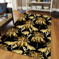 Hawaii Watercolor Flamingos Palm Trees Beautiful Seamless Area Rug - AH - Polynesian Pride