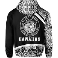 Hawaii Polynesian Zipper Hoodie White Round Style - Polynesian Pride
