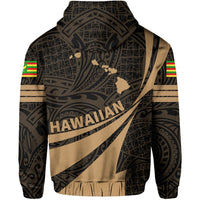 Kanaka Polynesian Hoodie Gold Doma Style - Polynesian Pride