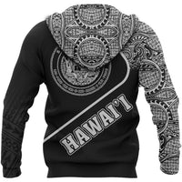 Hawaii Coat of Arms Polynesian Zip up Hoodie White Pride - Polynesian Pride