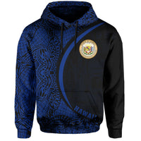 Hawaii Polynesian Hoodie Blue Round Style - Polynesian Pride