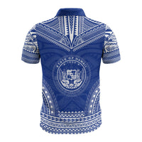 Hawaii Custom Polo Shirt Hawaii Seal Polynesian Chief Tattoo Blue Version - Polynesian Pride