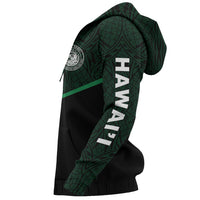 Hawaii Polynesian Hoodie Green Energy Style - Polynesian Pride