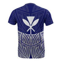 Hawaii Polynesian Custom T Shirt Blue Pride Map and Seal - Polynesian Pride