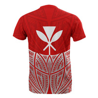 Hawaii Polynesian Custom T Shirt Red Pride Map and Seal - Polynesian Pride