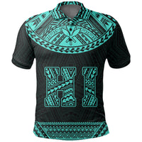 Hawaii Kanaka Polynesian Polo Shirt Divinity Turquoise - Polynesian Pride