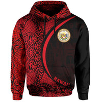 Hawaii Polynesian Hoodie Red Round Style - Polynesian Pride