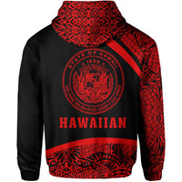 Hawaii Polynesian Hoodie Red Round Style - Polynesian Pride
