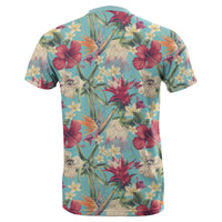 Hawaii Seamless Floral Pattern With Tropical Hibiscus, Watercolor T Shirt - Polynesian Pride