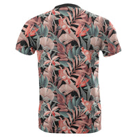 Hawaii Seamless Tropical Flower Plant Leaf Pattern Retro Botanical Style T Shirt - Polynesian Pride
