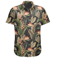 Hawaiian Shirt - Tropical Floral Vintage Strelitzia Flower Banana Leaves Shirt - Polynesian Pride