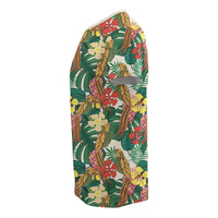 Hawaii Tropical Leaves Flowers and Birds Floral Jungle T Shirt - Polynesian Pride