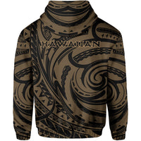 Kakau Gold Hawaii Warrior Football Hoodie (Zip) - Polynesian Pride