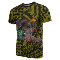 Polynesian Kakau Yellow Hawaii Warrior Football T Shirt - Polynesian Pride