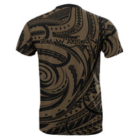 Polynesian Kakau Gold Hawaii Warrior Football T Shirt - Polynesian Pride