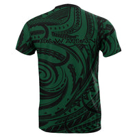 Polynesian Kakau Green Hawaii Warrior Football T Shirt - Polynesian Pride