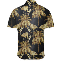 Hawaiian Shirt - Watercolor Flamingos Palm Trees Beautiful Seamless Shirt - Polynesian Pride