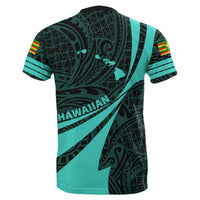Kanaka Polynesian T Shirt Turquoise Doma Style - Polynesian Pride