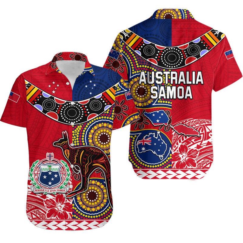 Australia Aboriginal and Samoa Polynesian Hawaiian Shirt Boomerang LT9 Red - Polynesian Pride