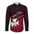 Wallis et Futuna Personalised Long Sleeve Button Shirt Tapa Hibiscus Vibes LT7 Unisex Red - Polynesian Pride