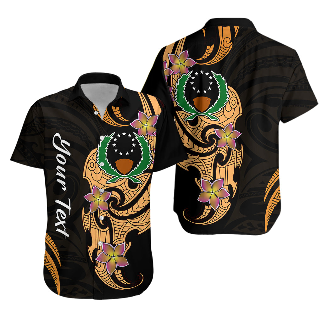 (Custom Personalised) Pohnpei Simple Hawaiian Shirt Tropical Flowers LT13 Unisex Black - Polynesian Pride