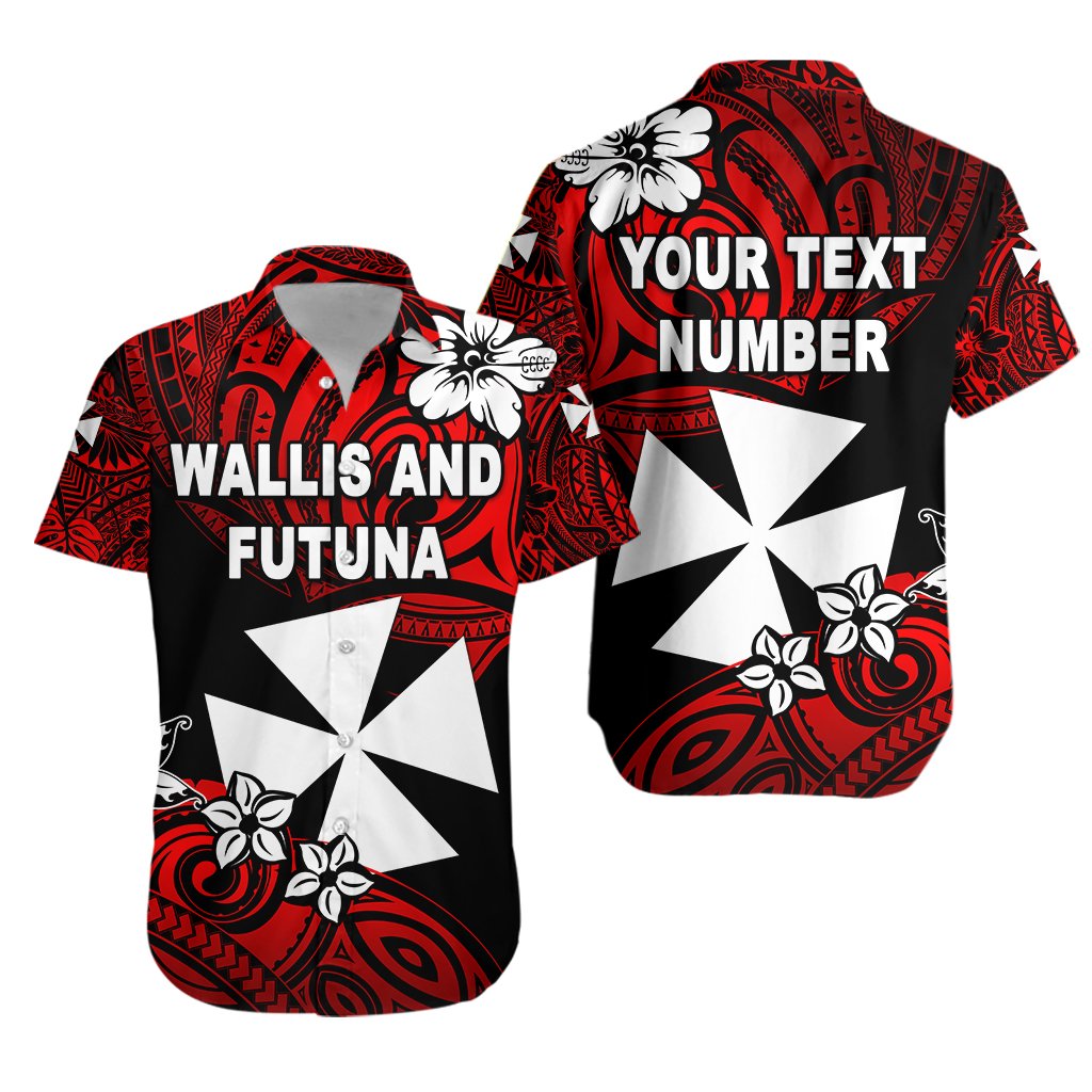 (Custom Personalised) Wallis and Futuna Rugby Hawaiian Shirt, Custom Text and Number Unique Vibes Unisex Red - Polynesian Pride