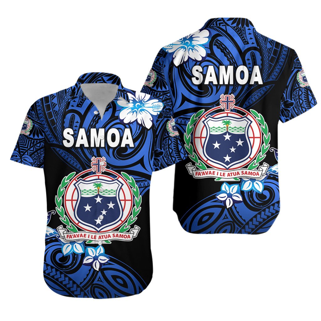 Manu Samoa Rugby Hawaiian Shirt Unique Vibes Coat Of Arms - Blue Unisex Blue - Polynesian Pride