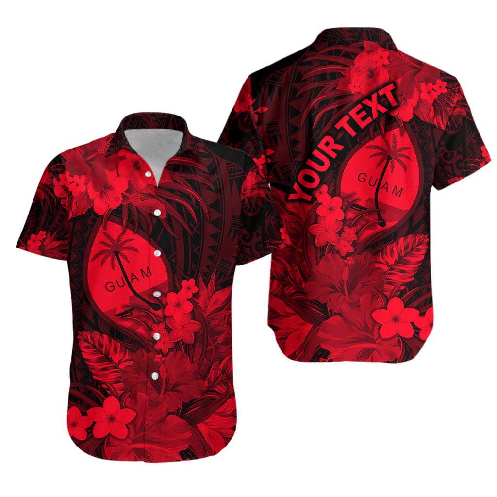 (Custom Personalised) Guam Polynesian Hawaiian Shirt Tropical Flowers - Red LT8 - Polynesian Pride