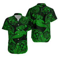 Hawaii Hammer Shark Polynesian Matching Dress and Hawaiian Shirt Matching Couples Outfit Unique Style Green LT8 - Polynesian Pride