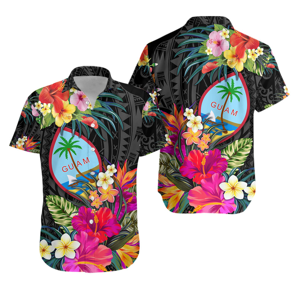 Guam Polynesian Hawaiian Shirt Tropical Flowers - Colorful Vibes LT8 - Polynesian Pride