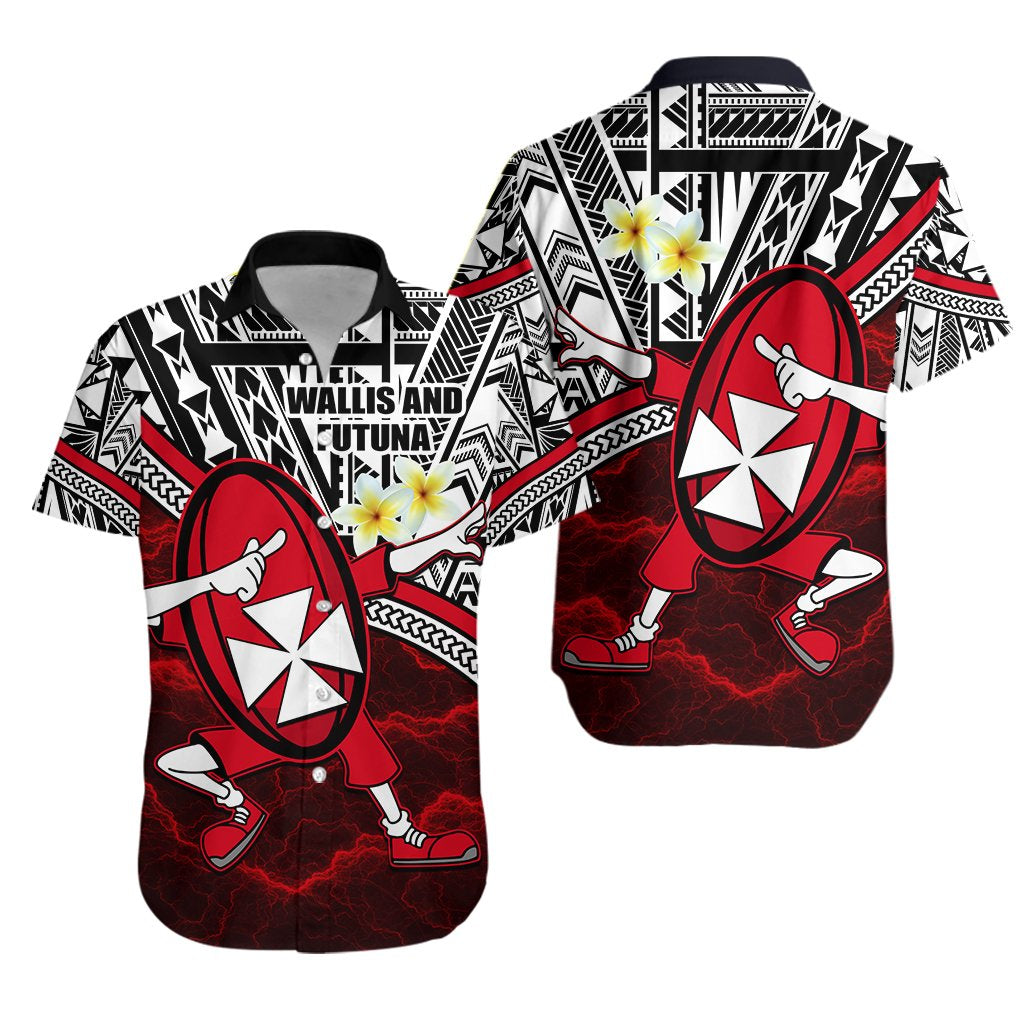 Dab Trend Style Rugby Hawaiian Shirt Wallis and Futuna Unisex Red - Polynesian Pride