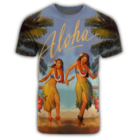 Hawaiian Aloha Hula Girl Hibiscus Polynesian T Shirt - Polynesian Pride
