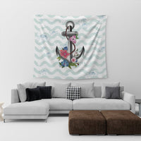 Hawaiian Anchor Hibiscus Wave Tapestry - AH - Polynesian Pride