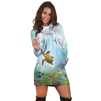 Hawaiian Animal In The Ocean Polynesian Hoodie Dress - AH - Polynesian Pride