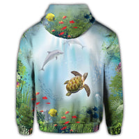 Hawaiian Animal In The Ocean Polynesian Zip Hoodie - Polynesian Pride