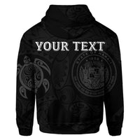 Custom Hawaiian Coat of Arms Turtle Polynesian Hoodie Gray - Polynesian Pride
