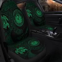 Hawaiian Coat Of Arms Turtle Polynesian Car Seat Covers Green AH - Polynesian Pride