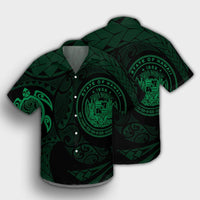 Hawaiian Coat Of Arms Turtle Polynesian Hawaiian Shirt Green AH - Polynesian Pride