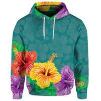 Custom Hawaiian Colorful Hibiscus Polynesian Hoodie - Polynesian Pride