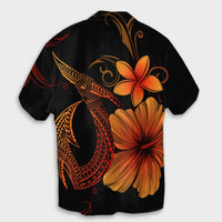 Hawaiian Fish Hook Hibiscus Plumeria Polynesian Hawaiian Shirt - Orange - AH - Polynesian Pride