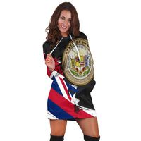 Hawaiian Flag Coat Of Arms Of Hawaii Polynesian Hoodie Dress - Classic Style - Polynesian Pride