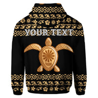 Custom Hawaiian Golden Turtle Hibiscus Plumeria Polynesian Hoodie - Polynesian Pride
