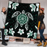 Hawaiian Greenie Turtle Plumeria Premium Quilts AH - Polynesian Pride