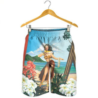 Hawaiian Hibiscus Aloha Hula Girl Dance On The Beach Men's Shorts - AH - Polynesian Pride