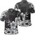 Hawaiian Hibiscus Black and White Polynesian Polo Shirt Unisex Black - Polynesian Pride
