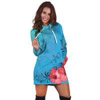 Hawaiian Hibiscus Flower Red Hoodie Dress - AH - AH - Polynesian Pride