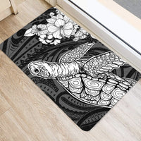 Hawaiian Hibiscus Memory Polynesian Turtle Door Mat White AH - Polynesian Pride